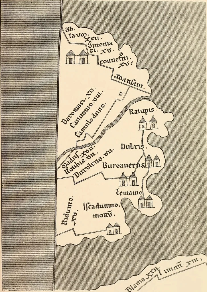 An illustration from Origins of English history, 1890, leaf 490