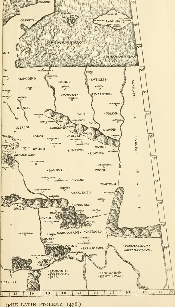An illustration from Origins of English history, 1890, leaf 492