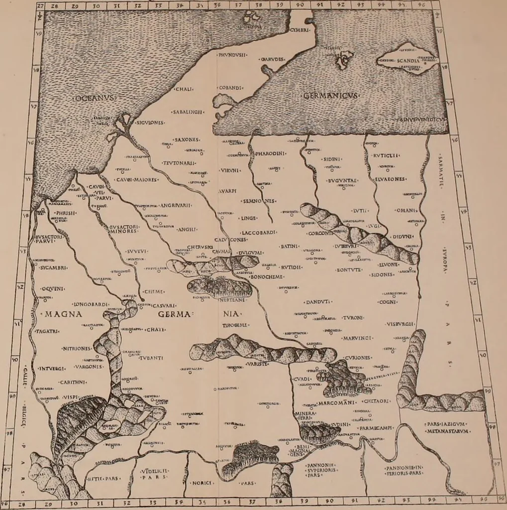 An illustration from Origins of English history, 1890, leaf 493