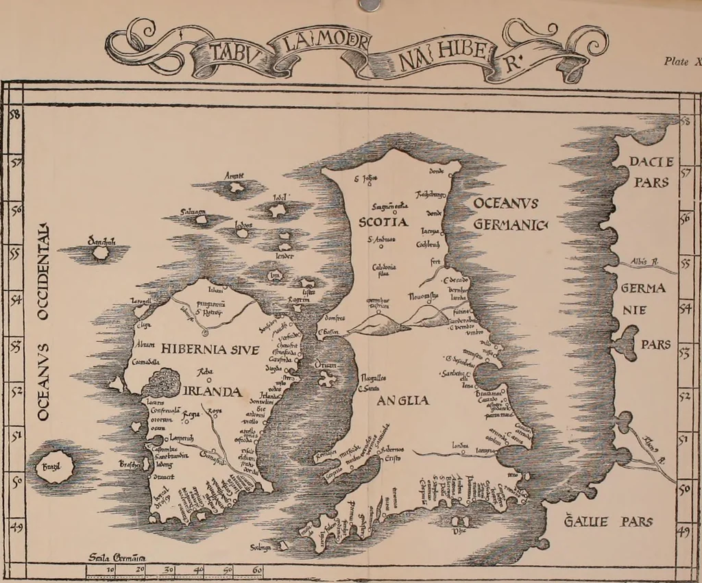 An illustration from Origins of English history, 1890, leaf 497