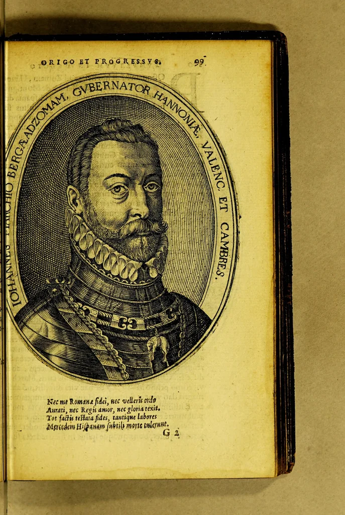 An illustration from Origo & historia belgicorum tumultuum. : Immanissimaeque crudelitatis per Cliviam & VVestphaliam patratae fidelissime conscripta & tabellis aeneis repraesentata: accedit Historia de furoribus gallicis., 1619, leaf 121