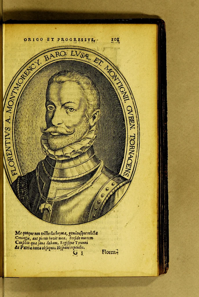 An illustration from Origo & historia belgicorum tumultuum. : Immanissimaeque crudelitatis per Cliviam & VVestphaliam patratae fidelissime conscripta & tabellis aeneis repraesentata: accedit Historia de furoribus gallicis., 1619, leaf 123