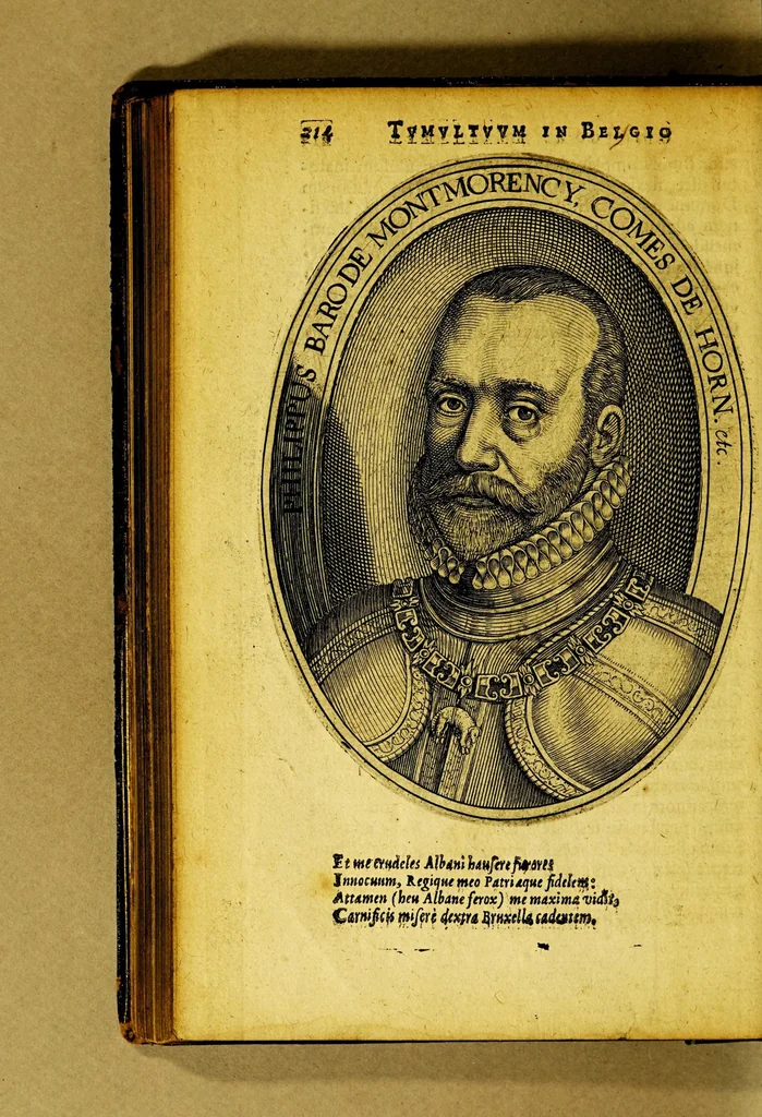 An illustration from Origo & historia belgicorum tumultuum. : Immanissimaeque crudelitatis per Cliviam & VVestphaliam patratae fidelissime conscripta & tabellis aeneis repraesentata: accedit Historia de furoribus gallicis., 1619, leaf 240