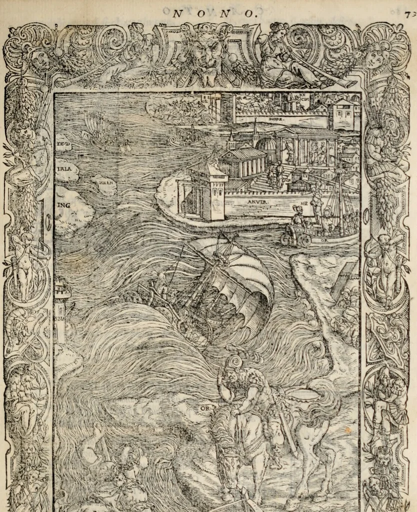An illustration from Orlando furioso. /, 1556, leaf 106