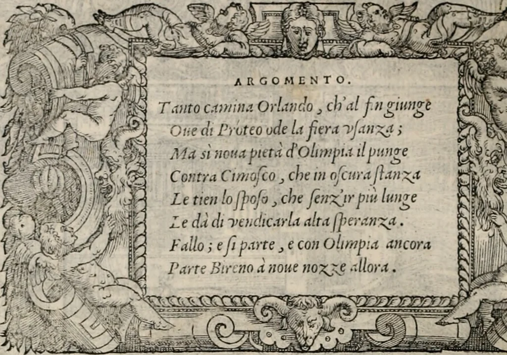 An illustration from Orlando furioso. /, 1556, leaf 107