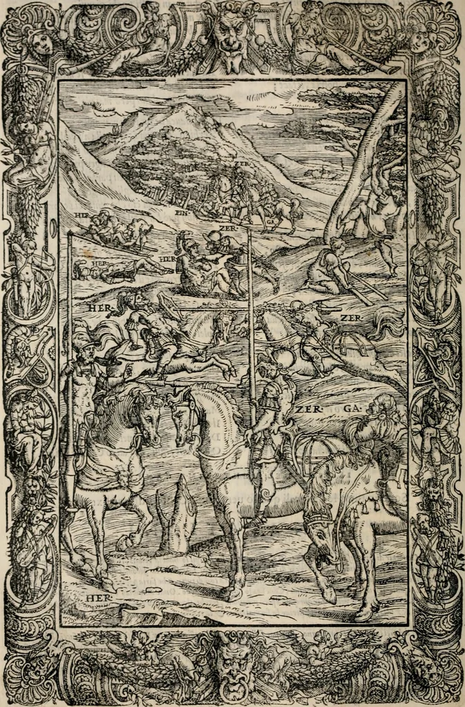 An illustration from Orlando furioso. /, 1556, leaf 251