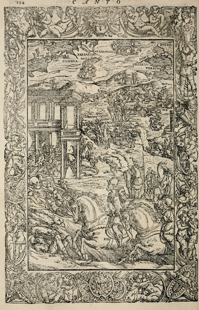 An illustration from Orlando furioso. /, 1556, leaf 259