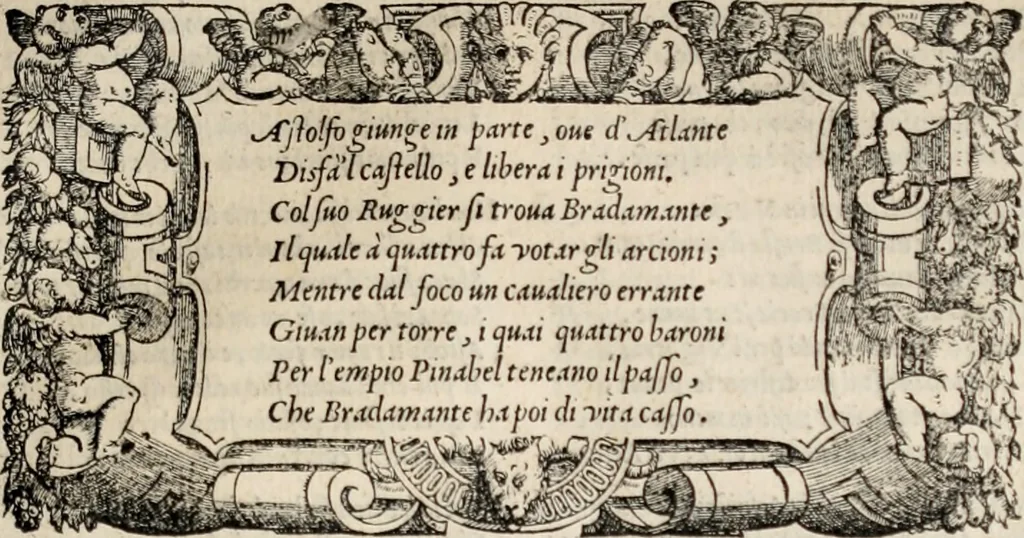 An illustration from Orlando furioso. /, 1556, leaf 260