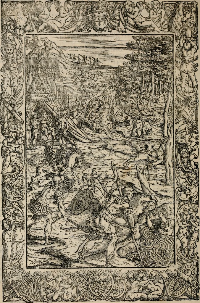 An illustration from Orlando furioso. /, 1556, leaf 27