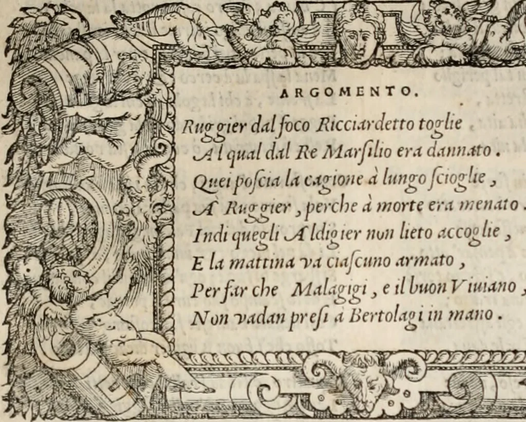 An illustration from Orlando furioso. /, 1556, leaf 298