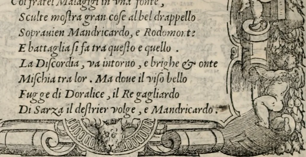 An illustration from Orlando furioso. /, 1556, leaf 309