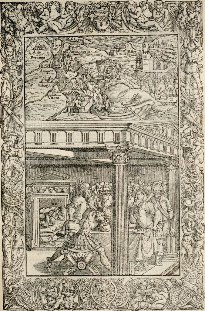 An illustration from Orlando furioso. /, 1556, leaf 338