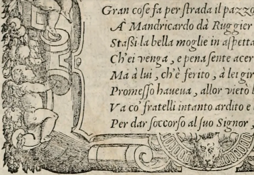An illustration from Orlando furioso. /, 1556, leaf 359