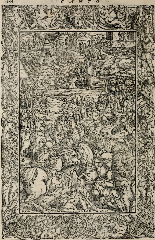 An illustration from Orlando furioso. /, 1556, leaf 369