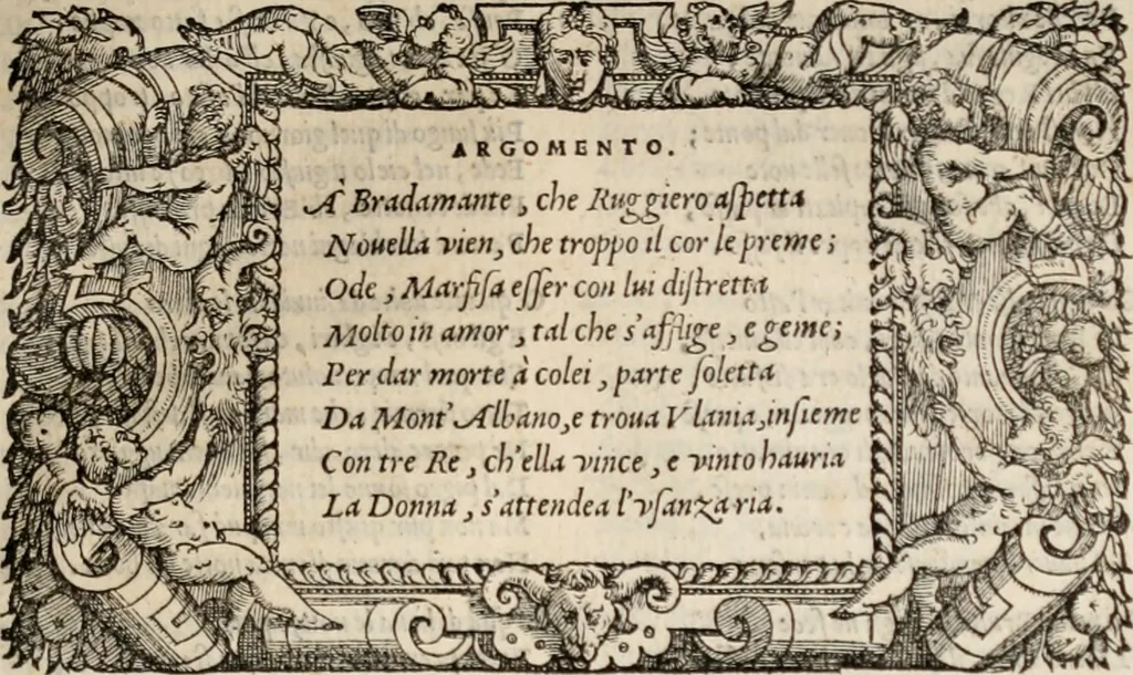 An illustration from Orlando furioso. /, 1556, leaf 382