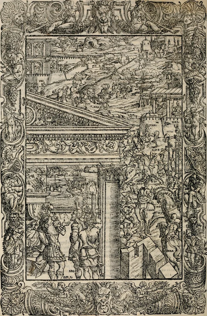 An illustration from Orlando furioso. /, 1556, leaf 393
