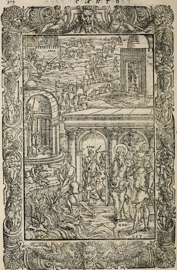 An illustration from Orlando furioso. /, 1556, leaf 417