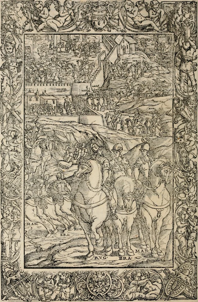 An illustration from Orlando furioso. /, 1556, leaf 437