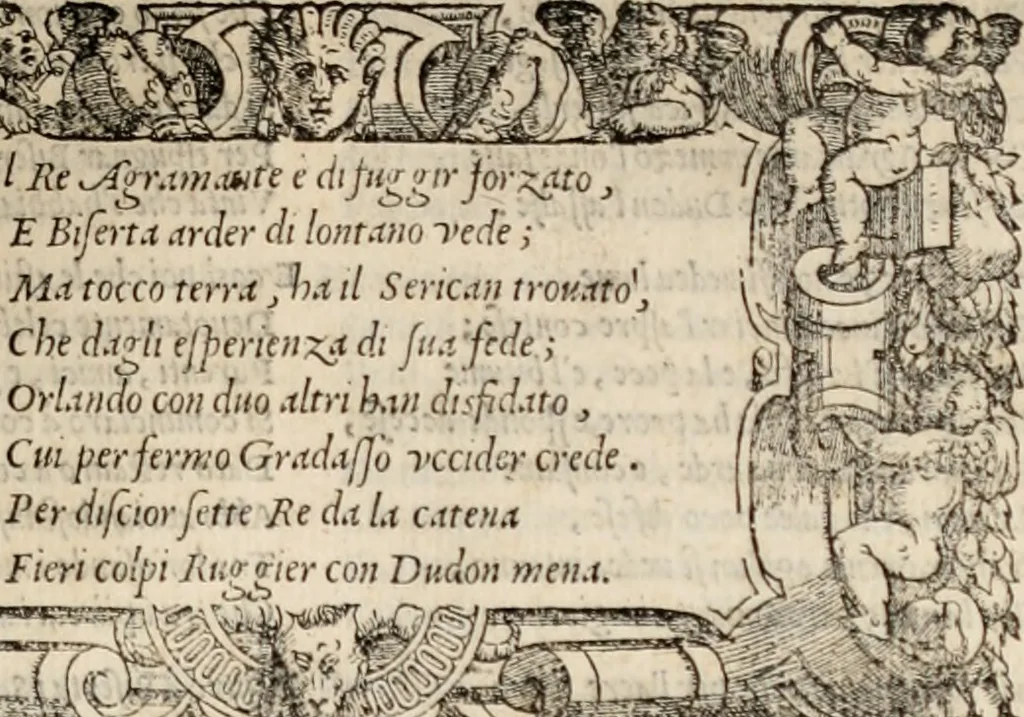 An illustration from Orlando furioso. /, 1556, leaf 472