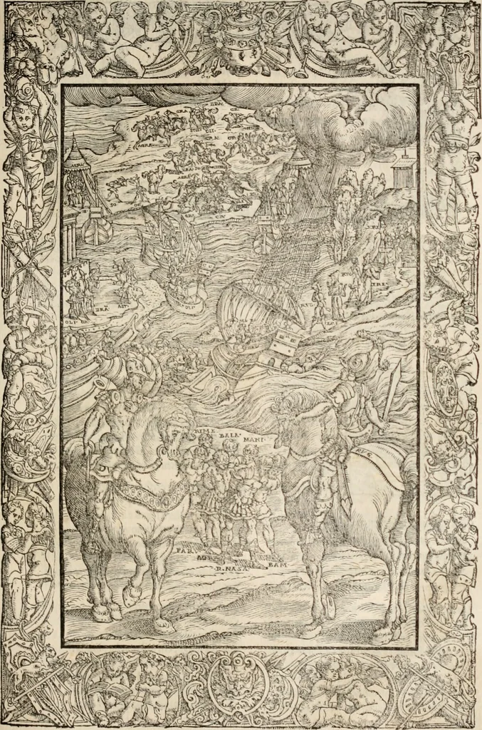 An illustration from Orlando furioso. /, 1556, leaf 480