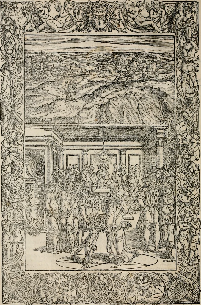 An illustration from Orlando furioso. /, 1556, leaf 49