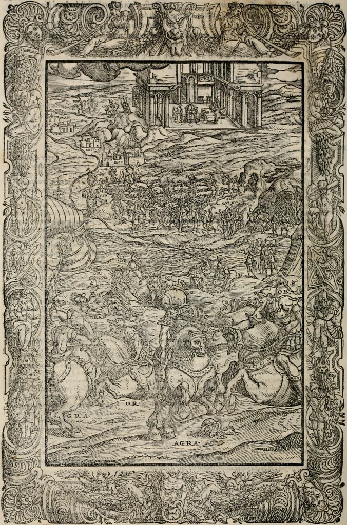 An illustration from Orlando furioso. /, 1556, leaf 491