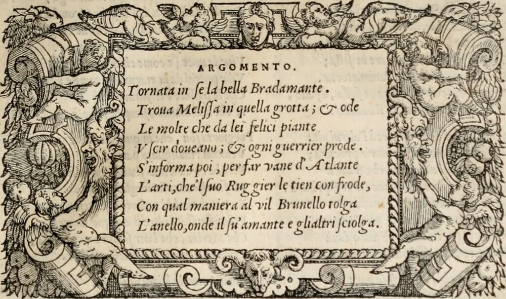 An illustration from Orlando furioso. /, 1556, leaf 50
