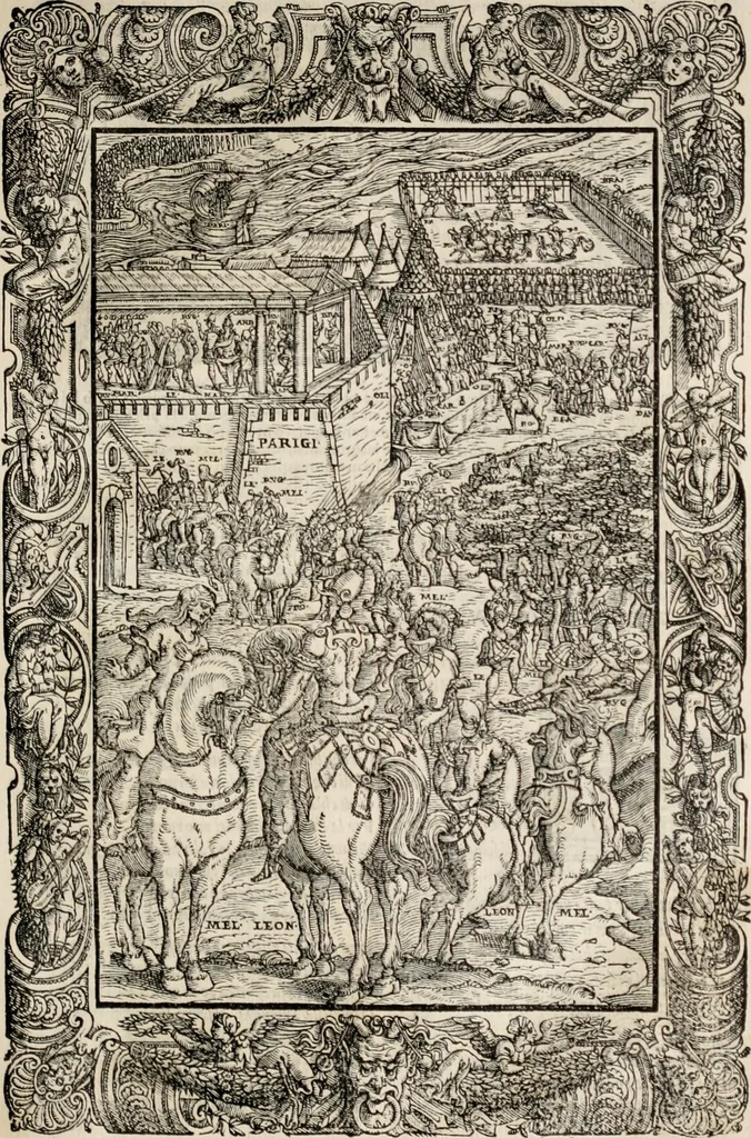 An illustration from Orlando furioso. /, 1556, leaf 544