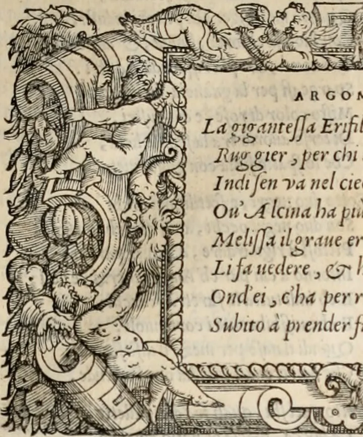 An illustration from Orlando furioso. /, 1556, leaf 88