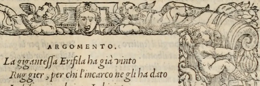 An illustration from Orlando furioso. /, 1556, leaf 88