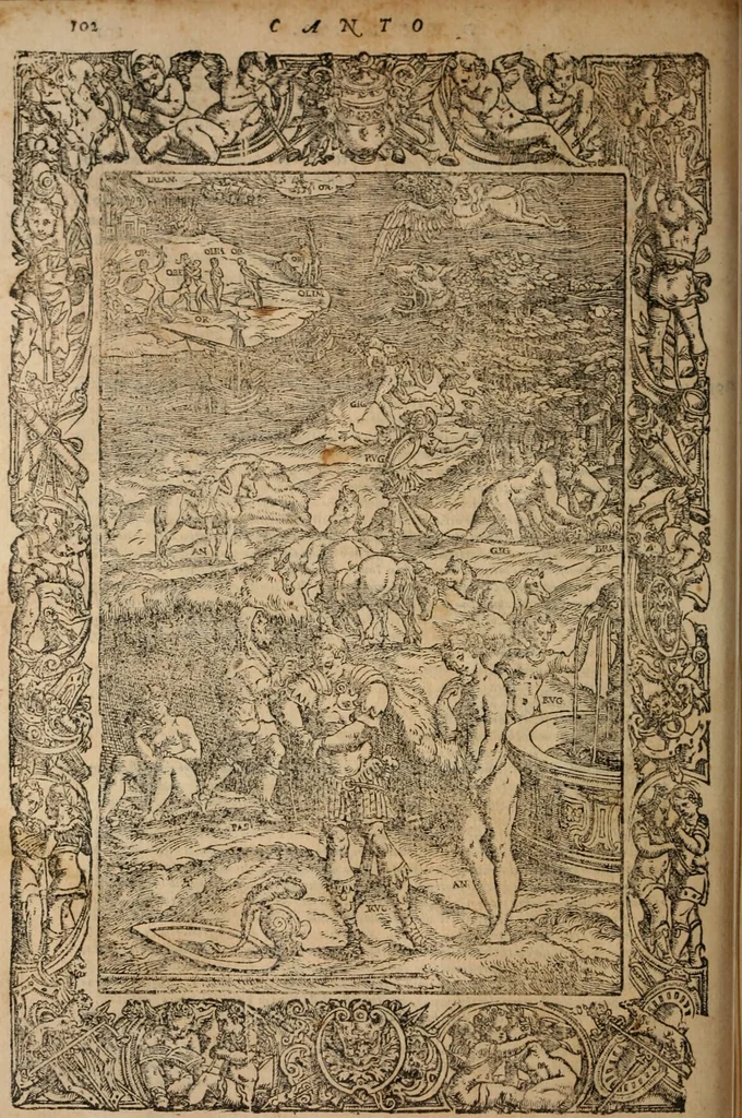 An illustration from Orlando furioso, 1580, leaf 119