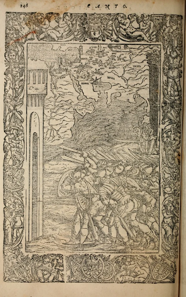 An illustration from Orlando furioso, 1580, leaf 163