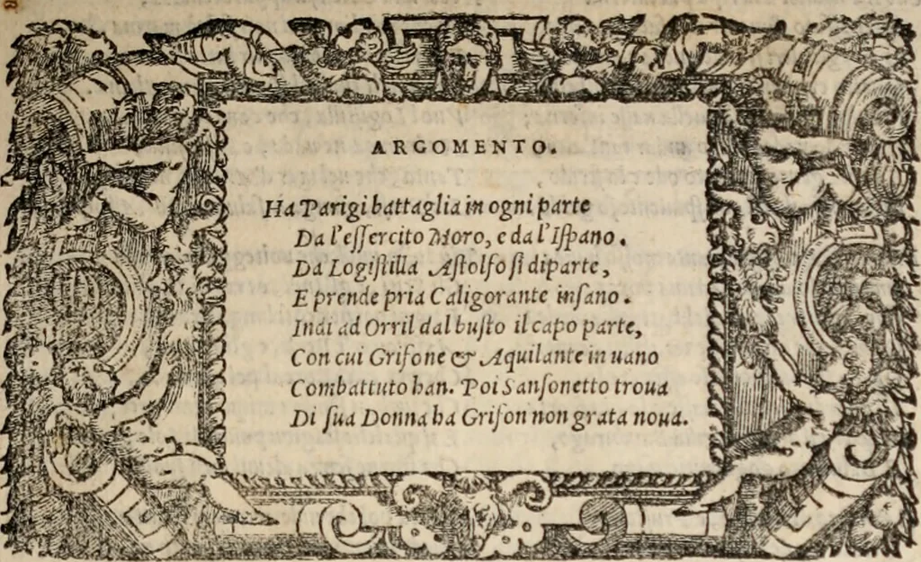 An illustration from Orlando furioso, 1580, leaf 164