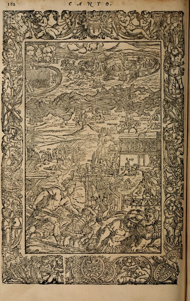 An illustration from Orlando furioso, 1580, leaf 199