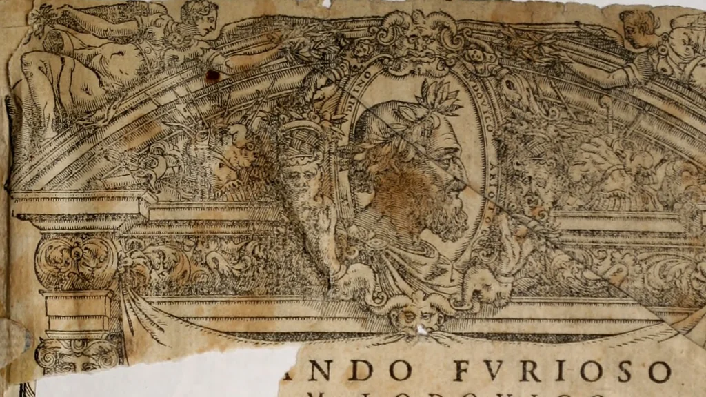 An illustration from Orlando furioso, 1580, leaf 2