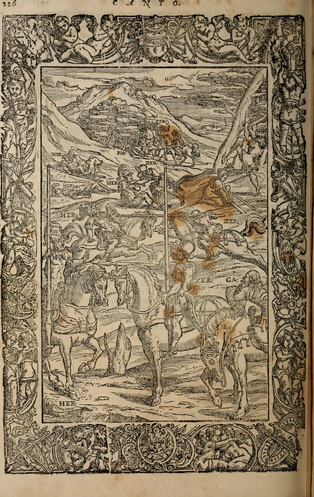An illustration from Orlando furioso, 1580, leaf 243