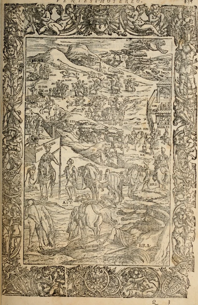 An illustration from Orlando furioso, 1580, leaf 262