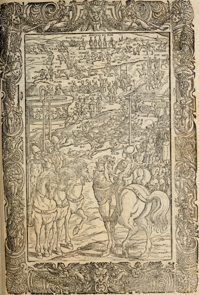 An illustration from Orlando furioso, 1580, leaf 300
