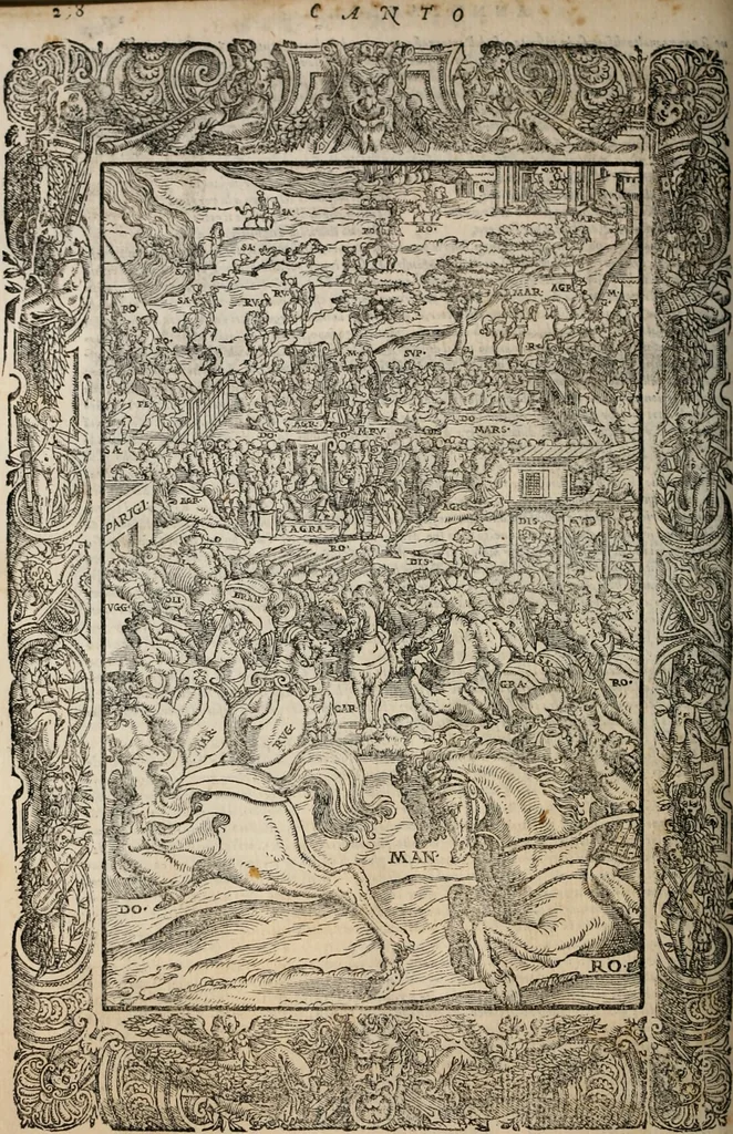 An illustration from Orlando furioso, 1580, leaf 315