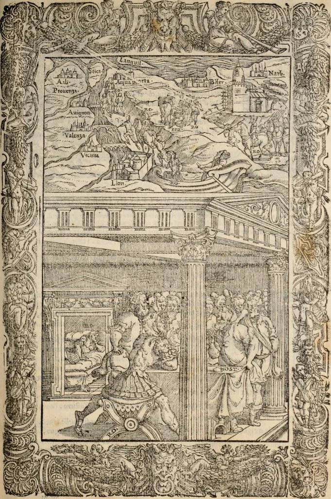 An illustration from Orlando furioso, 1580, leaf 330