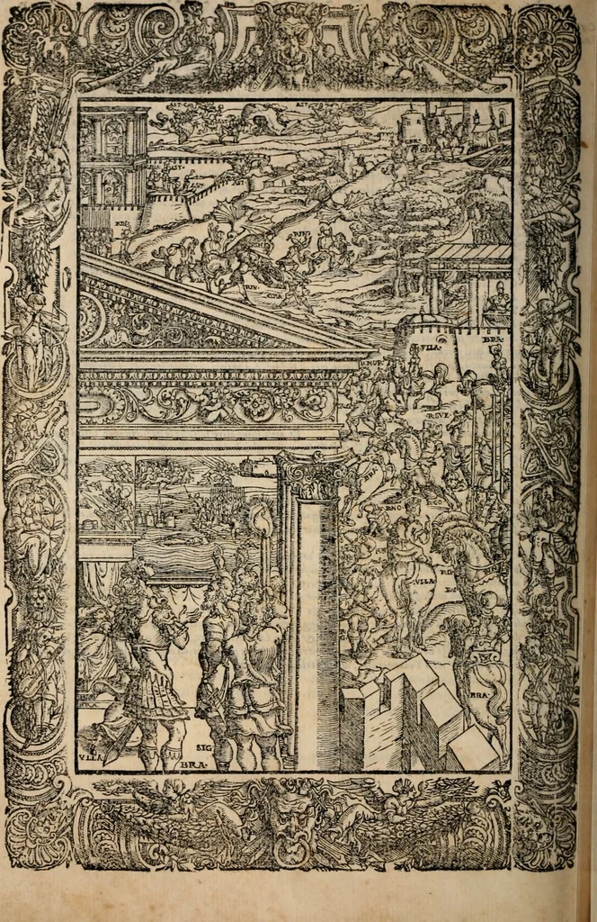 An illustration from Orlando furioso, 1580, leaf 385