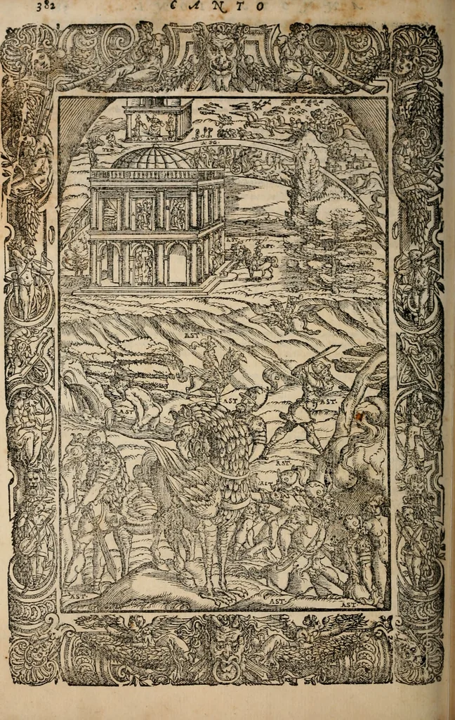 An illustration from Orlando furioso, 1580, leaf 399
