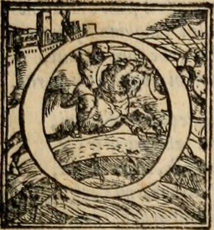An illustration from Orlando furioso, 1580, leaf 400