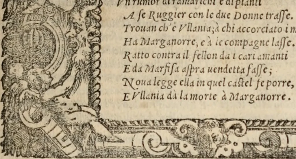 An illustration from Orlando furioso, 1580, leaf 430
