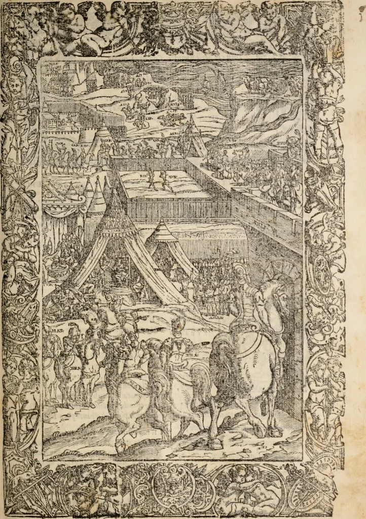 An illustration from Orlando furioso, 1580, leaf 442
