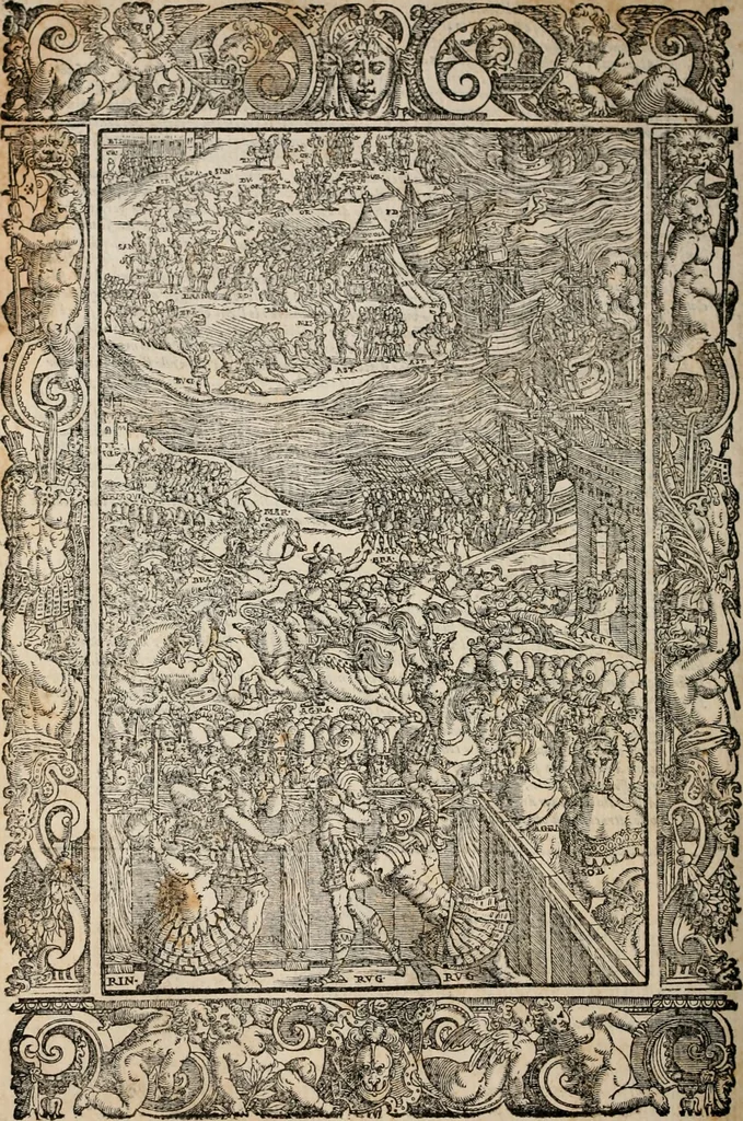 An illustration from Orlando furioso, 1580, leaf 453
