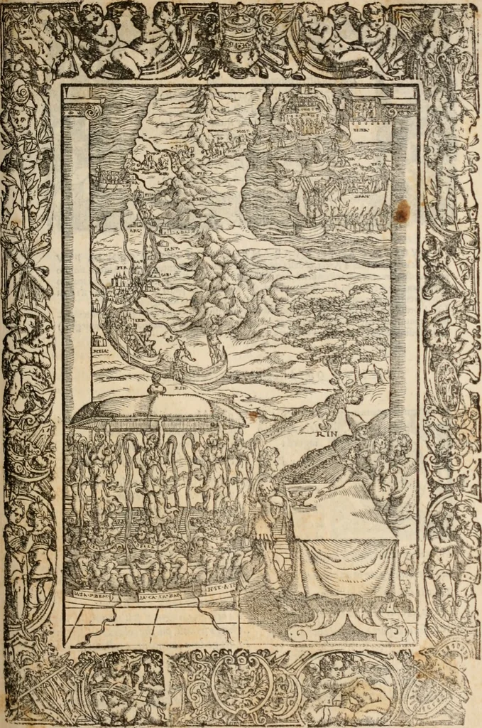 An illustration from Orlando furioso, 1580, leaf 494