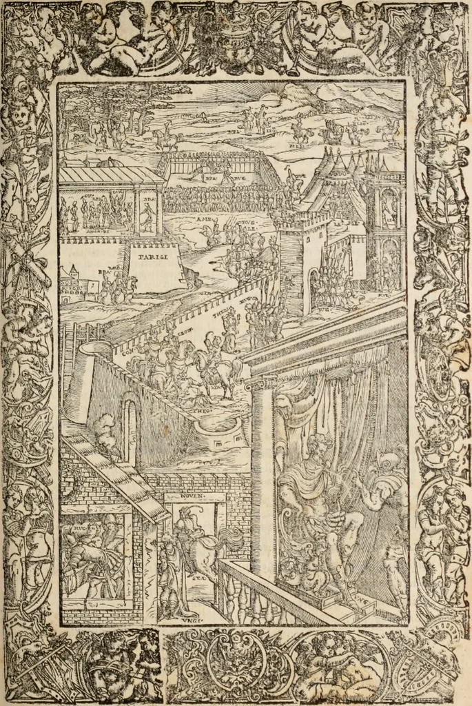 An illustration from Orlando furioso, 1580, leaf 524