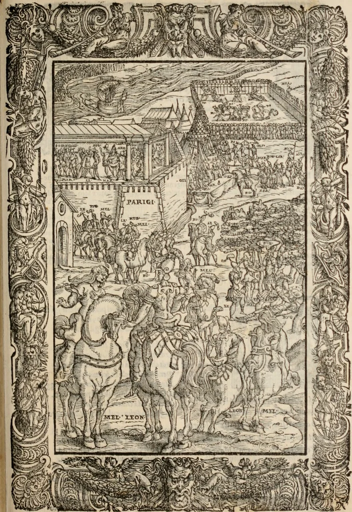 An illustration from Orlando furioso, 1580, leaf 536