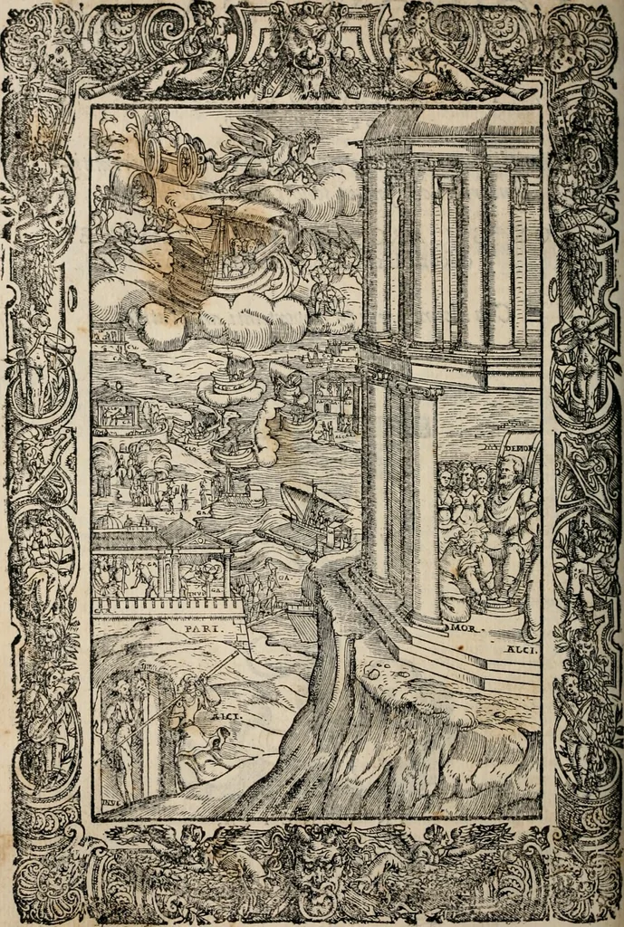 An illustration from Orlando furioso, 1580, leaf 551